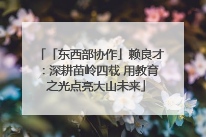 「东西部协作」赖良才：深耕苗岭四载 用教育之光点亮大山未来