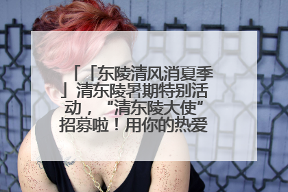 「东陵清风消夏季」清东陵暑期特别活动，“清东陵大使”招募啦！用你的热爱守护世界遗产！