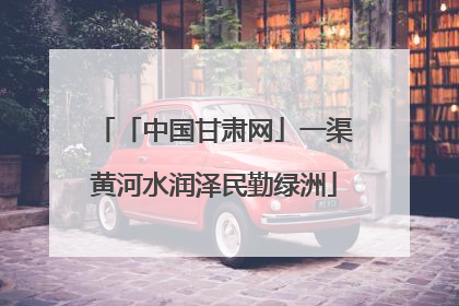 「中国甘肃网」一渠黄河水润泽民勤绿洲