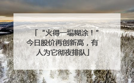 “火得一塌糊涂！”今日股价再创新高，有人为它彻夜排队