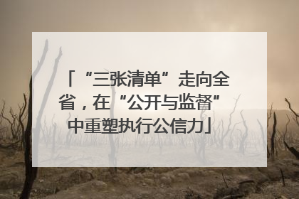 “三张清单”走向全省，在“公开与监督”中重塑执行公信力