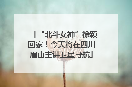 “北斗女神”徐颖回家！今天将在四川眉山主讲卫星导航