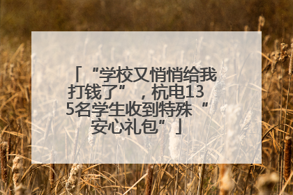 “学校又悄悄给我打钱了”，杭电135名学生收到特殊“安心礼包”