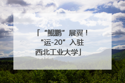 “鲲鹏”展翼！“运-20”入驻西北工业大学