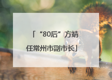 “80后”方靖任常州市副市长