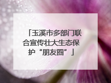 玉溪市多部门联合宣传壮大生态保护“朋友圈”