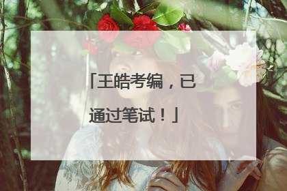 王皓考编，已通过笔试！