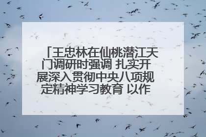 王忠林在仙桃潜江天门调研时强调 扎实开展深入贯彻中央八项规定精神学习教育 以作风建设新成效加快推动高质量发展