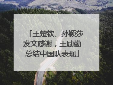 王楚钦、孙颖莎发文感谢，王励勤总结中国队表现