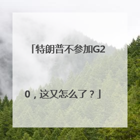 特朗普不参加G20，这又怎么了？
