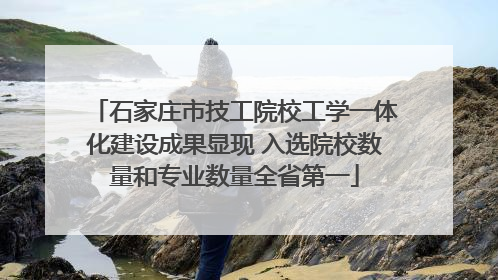 石家庄市技工院校工学一体化建设成果显现 入选院校数量和专业数量全省第一