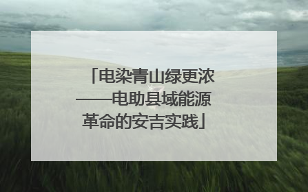 电染青山绿更浓——电助县域能源革命的安吉实践