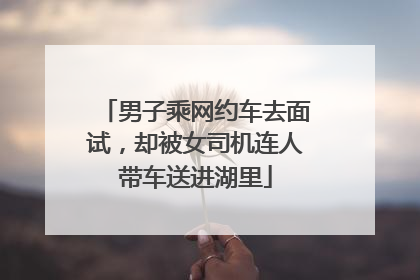 男子乘网约车去面试，却被女司机连人带车送进湖里