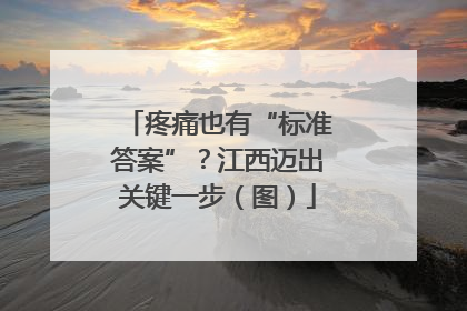 疼痛也有“标准答案”？江西迈出关键一步（图）