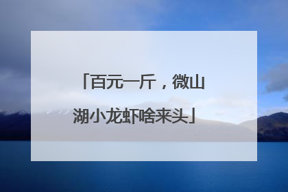 百元一斤，微山湖小龙虾啥来头