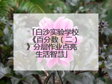 白沙实验学校《百分数（二）》分层作业点亮生活智慧