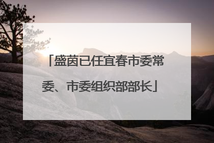 盛茵已任宜春市委常委、市委组织部部长