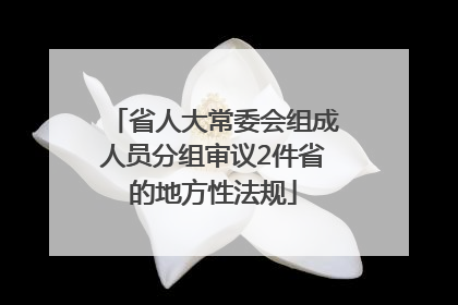 省人大常委会组成人员分组审议2件省的地方性法规