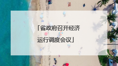 省政府召开经济运行调度会议