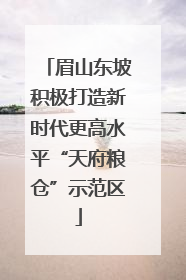 眉山东坡积极打造新时代更高水平“天府粮仓”示范区