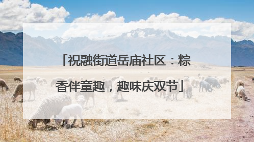 祝融街道岳庙社区：粽香伴童趣，趣味庆双节