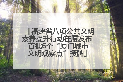 福建省八项公共文明素养提升行动在厦发布 首批6个“厦门城市文明观察点”授牌