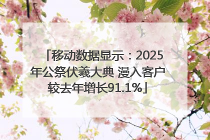 移动数据显示：2025年公祭伏羲大典 漫入客户较去年增长91.1%