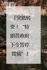 突然转变！“特朗普政府下令暂停搜捕”