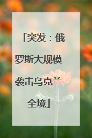 突发：俄罗斯大规模袭击乌克兰全境