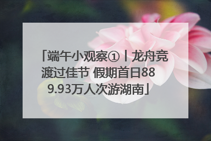 端午小观察①丨龙舟竞渡过佳节 假期首日889.93万人次游湖南