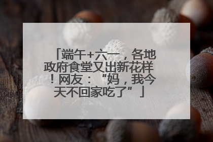 端午+六一，各地政府食堂又出新花样！网友：“妈，我今天不回家吃了”