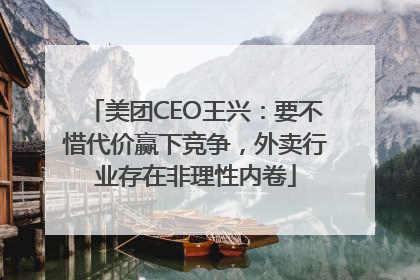 美团CEO王兴：要不惜代价赢下竞争，外卖行业存在非理性内卷