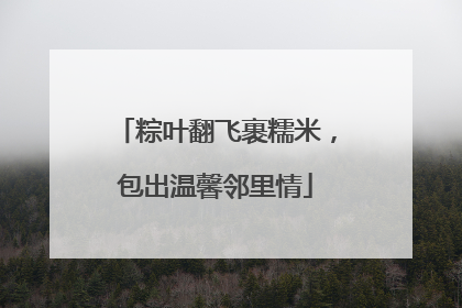 粽叶翻飞裹糯米，包出温馨邻里情
