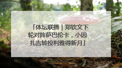 体坛联播｜郑钦文下轮对阵萨巴伦卡，小因扎吉转投利雅得新月