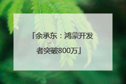 余承东：鸿蒙开发者突破800万