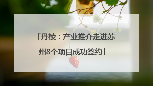 丹棱：产业推介走进苏州8个项目成功签约