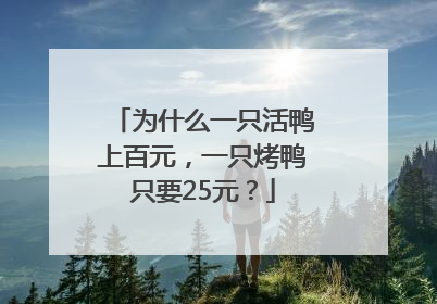 为什么一只活鸭上百元，一只烤鸭只要25元？