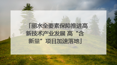 丽水全要素保障推进高新技术产业发展 高“含新量”项目加速落地