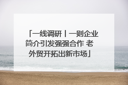 一线调研丨一则企业简介引发强强合作 老外贸开拓出新市场
