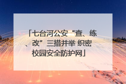 七台河公安“查、练、改”三措并举 织密校园安全防护网