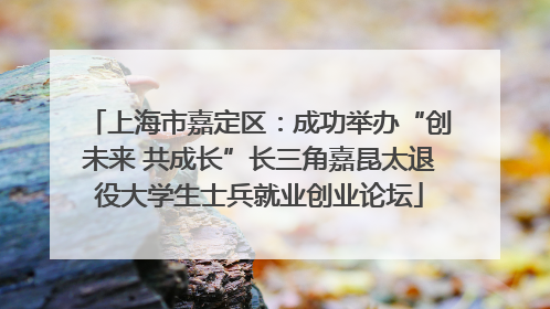 上海市嘉定区：成功举办“创未来 共成长”长三角嘉昆太退役大学生士兵就业创业论坛