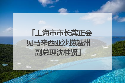 上海市市长龚正会见马来西亚沙捞越州副总理沈桂贤