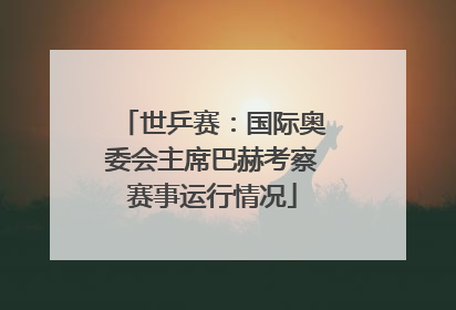 世乒赛：国际奥委会主席巴赫考察赛事运行情况