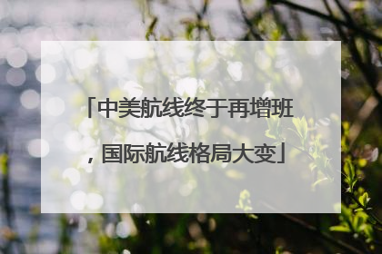 中美航线终于再增班，国际航线格局大变