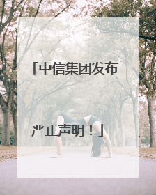 中信集团发布严正声明！