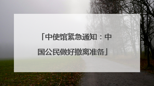 中使馆紧急通知：中国公民做好撤离准备