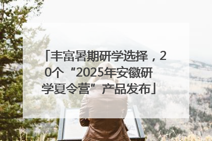 丰富暑期研学选择，20个“2025年安徽研学夏令营”产品发布