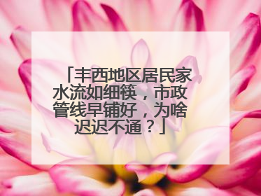 丰西地区居民家水流如细筷，市政管线早铺好，为啥迟迟不通？