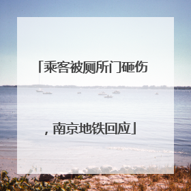 乘客被厕所门砸伤，南京地铁回应