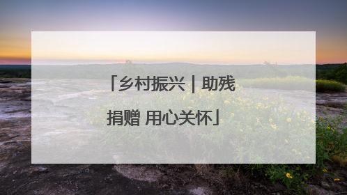 乡村振兴｜助残捐赠 用心关怀